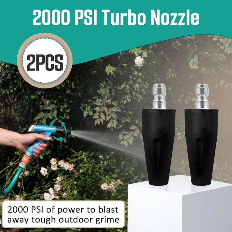 Gfdoso 2 Pcs 2000 PSI Turbo Nozzle Pressure Washer Replacement for Greenworks 5201402, 1/4-Inch Quick Connect, Rotary Pressure Washer Nozzle - Image 2